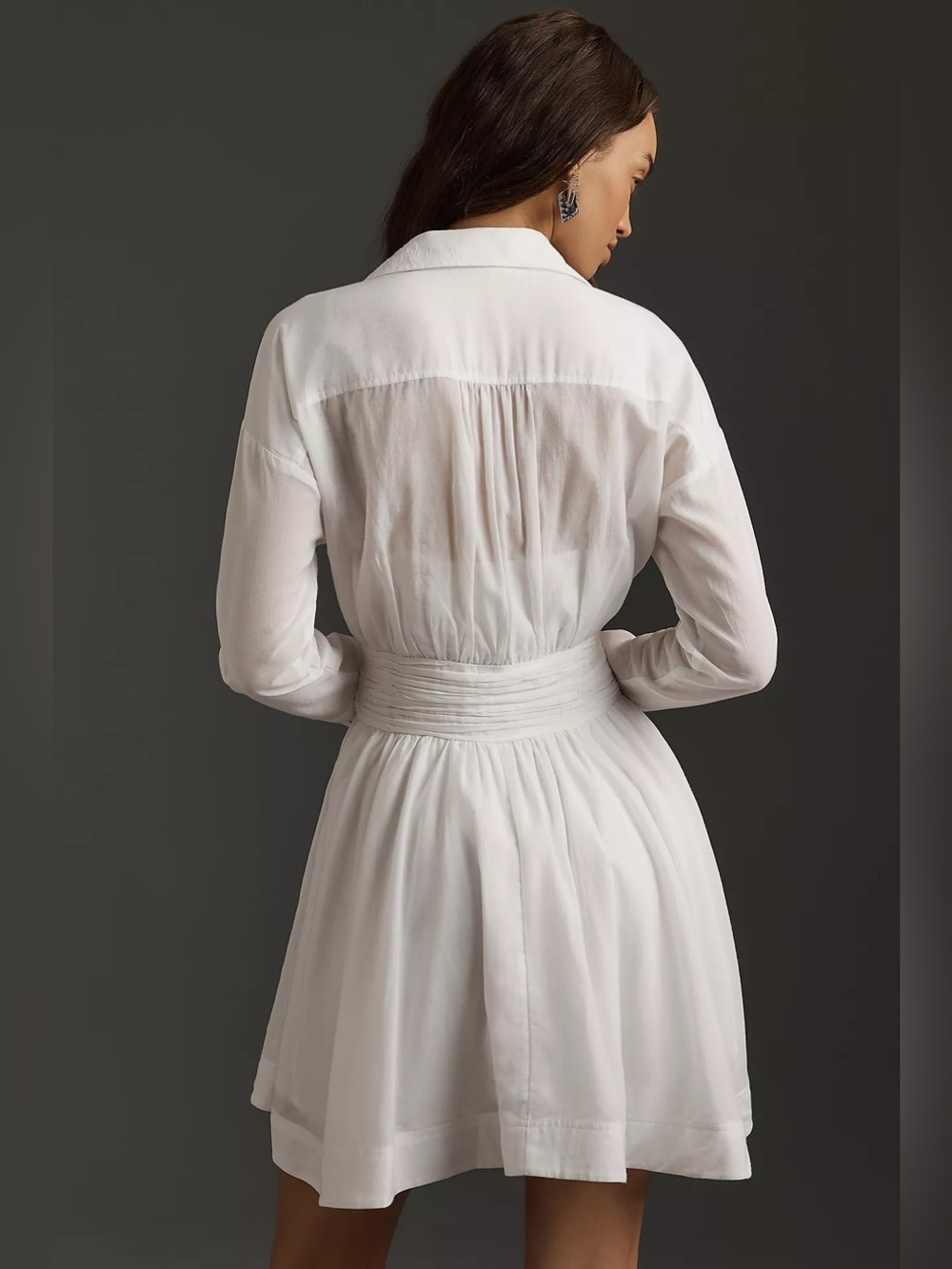 Maeve Long-Sleeve Mini Shirt Dress Size Medium - Picture 2 of 11